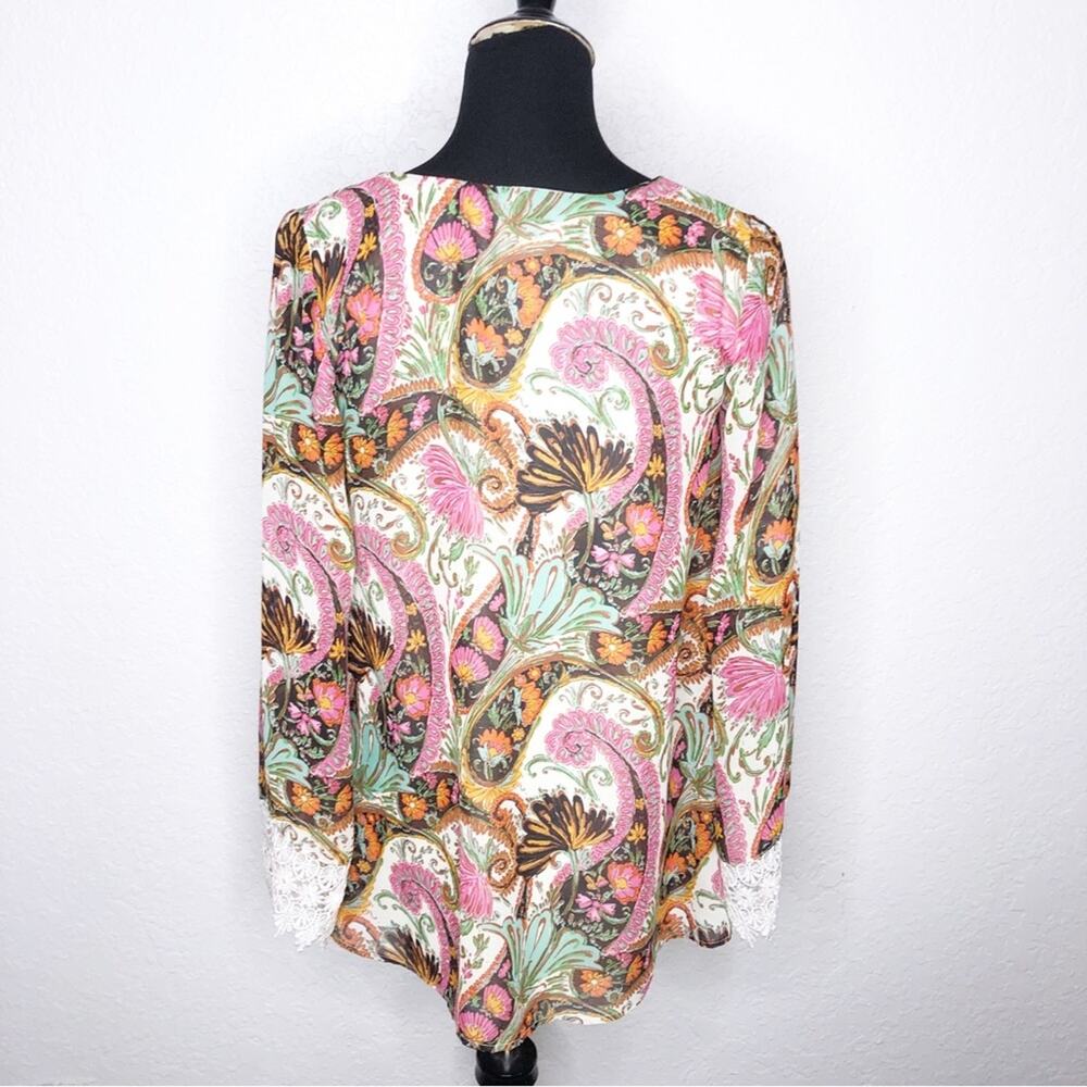 Show Me Your Mumu Mal cream brown pink paisley print boho top Extra Small XS - Picture 12 of 12